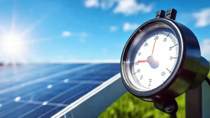 Panel solar muestra datos de energía