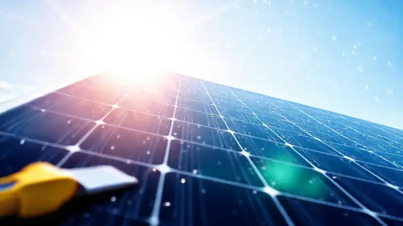 Panel solar reluce bajo el sol limpio