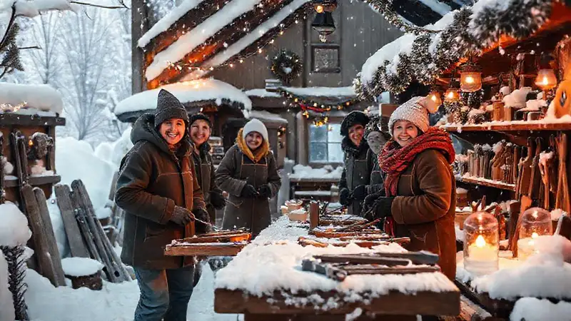 Un pueblo invernal celebra la comunidad