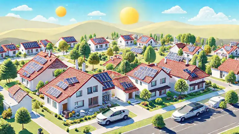 Arquitectura sostenible, energía limpia y futurista