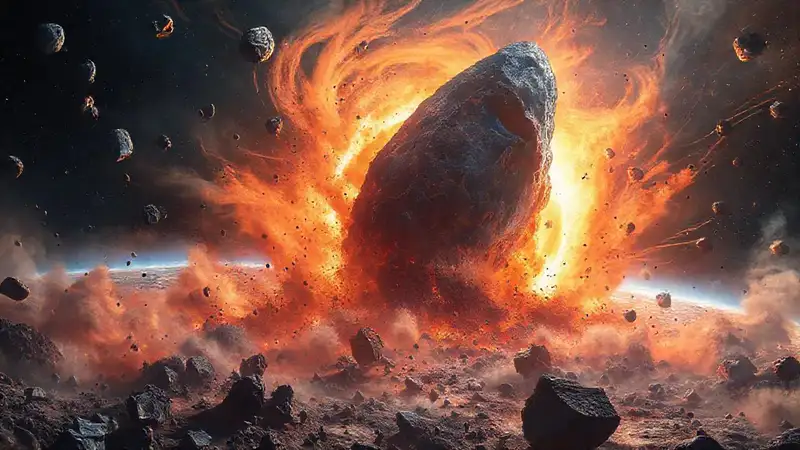 Impacto astral: planeta fragmentado, huesos cósmicos