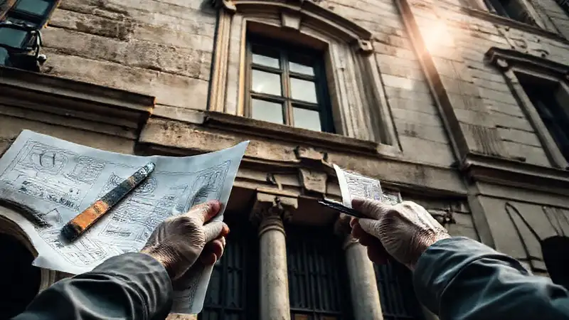 Restauran con cuidado un edificio histórico
