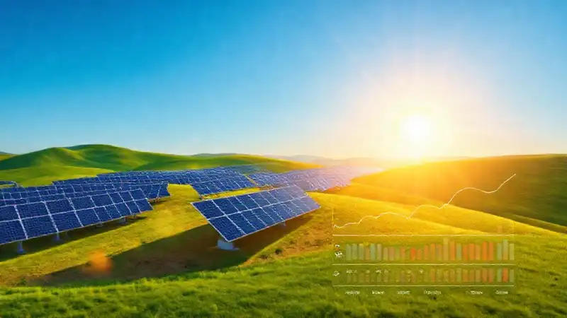 Paneles solares generan datos en paisaje