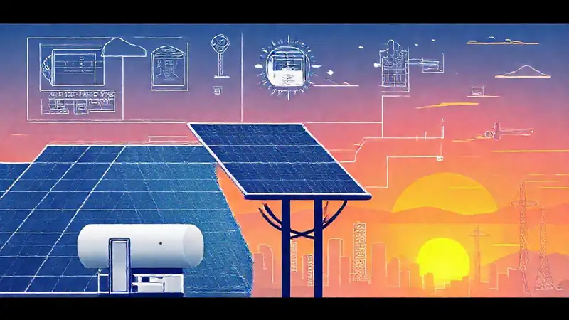Paneles solares proyectan energía futurista y limpia