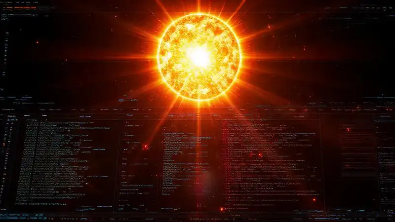 Simulación solar futurista e informativa
