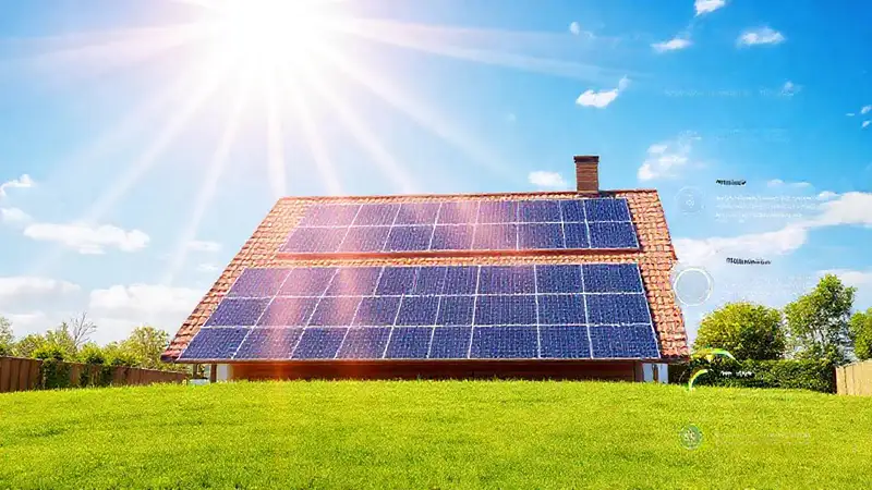 Paneles solares iluminan un hogar moderno