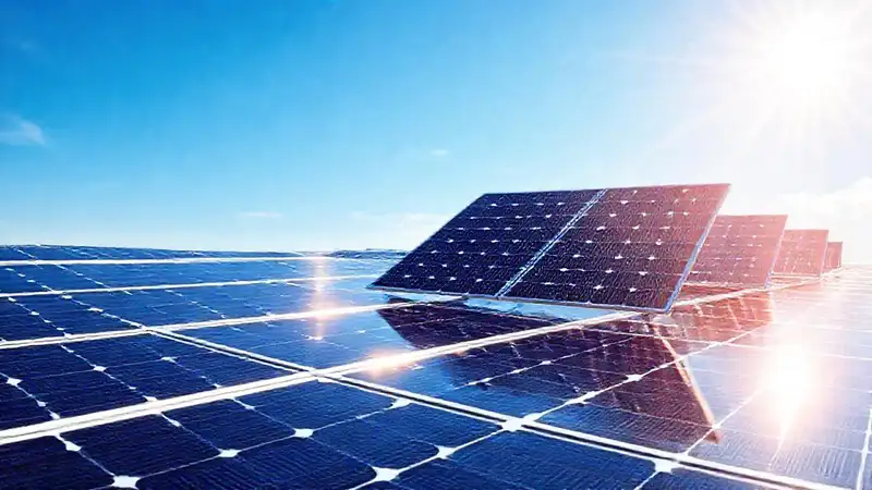 Paneles solares generan energía limpia brillante