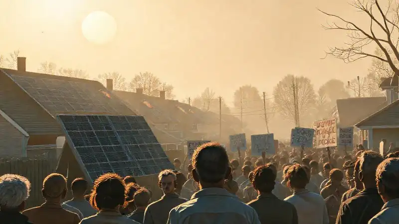 La comunidad protesta por el sol