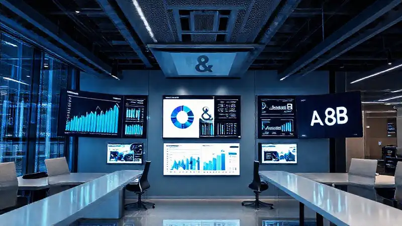 Oficina moderna visualiza datos profesionalmente