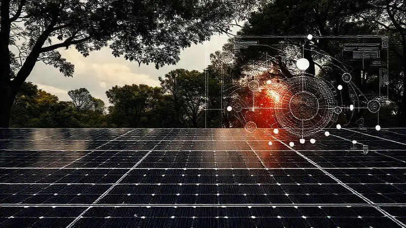 Paneles solares proyectan sombras realistas