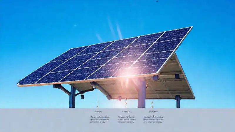 Paneles solares capturan luz en cielo azul