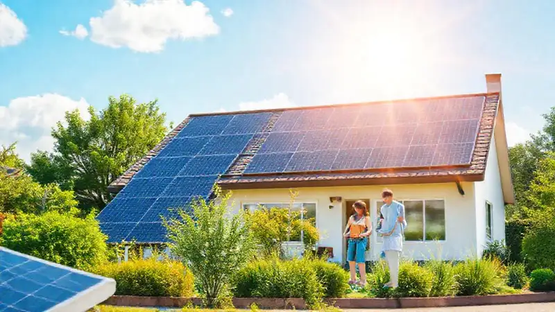 Paneles solares ofrecen energía verde a familias