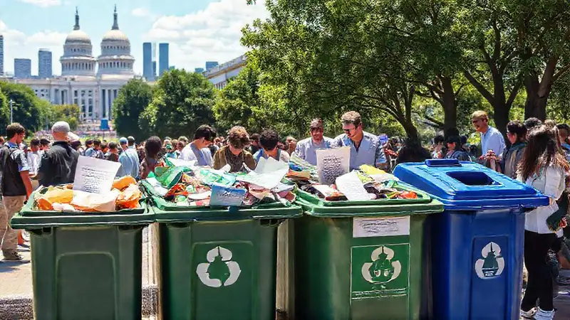 Reciclaje limpio, ciudad esperanzadora y sostenible