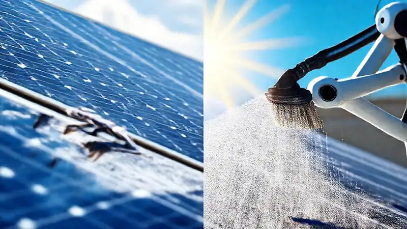 Paneles solares se limpian de manera robótica