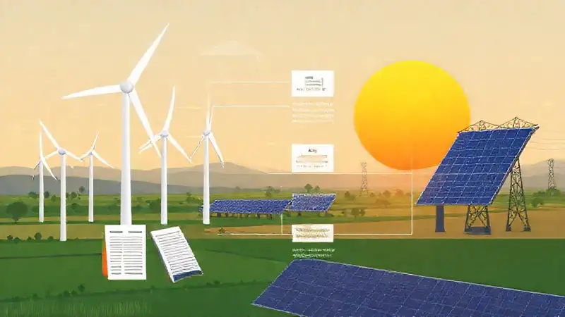 Infografía moderna ilustra energía renovable conectada