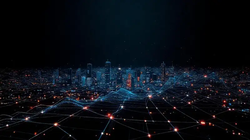 Red de energía futurista, datos predictivos