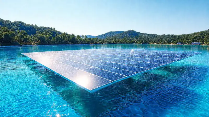 Paneles solares flotantes generan energía limpia