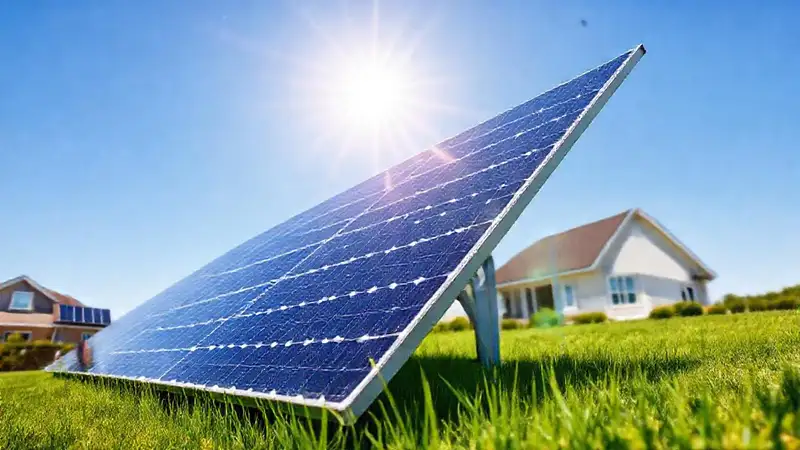 Paneles solares brillan en un hogar suburbano