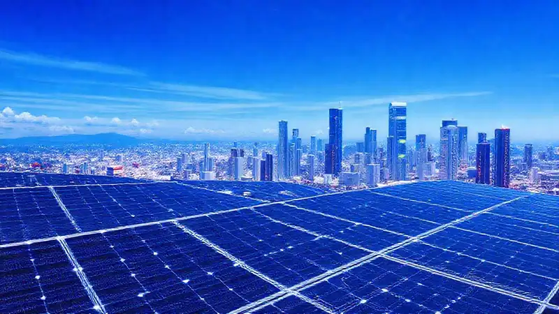 Paneles solares definen una ciudad futurista
