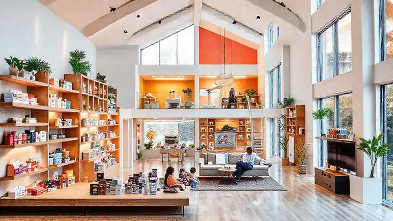 Una casa moderna irradia vida y color