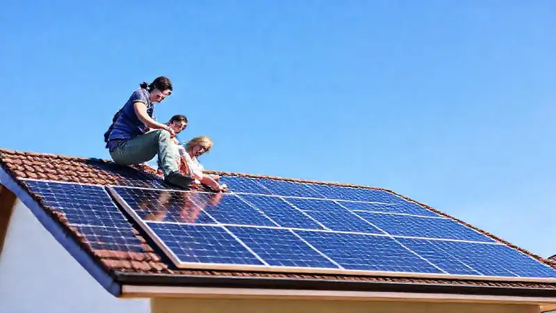 Paneles solares ofrecen energía limpia a casa