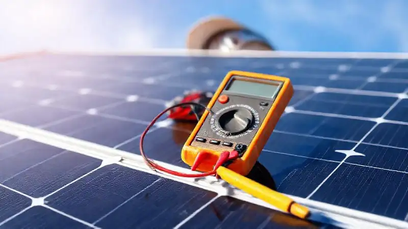 Electricista prueba paneles solares profesionalmente