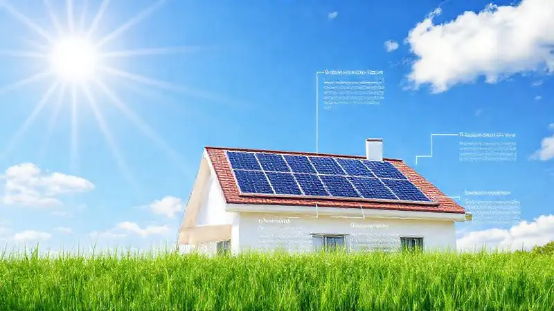 Paneles solares iluminan una casa moderna