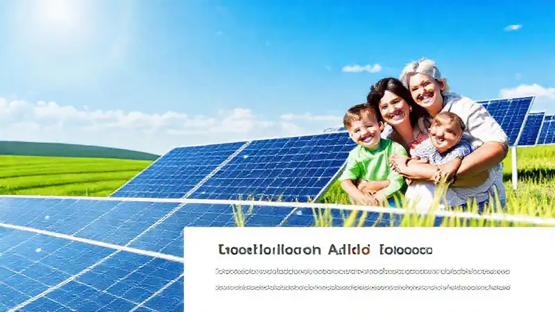 Paneles solares: familia feliz y energía limpia