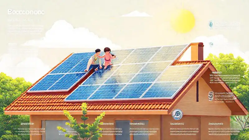 Paneles solares alimentan una casa feliz