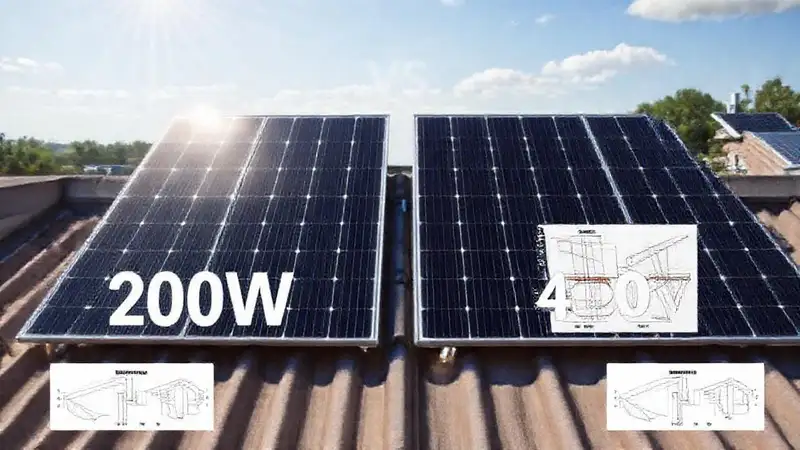 Paneles solares: 200W contra 400W
