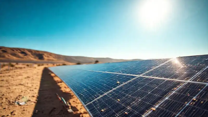 Limpiar paneles solares bajo el sol