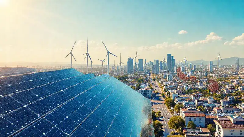 Una ciudad futurista usa energía limpia