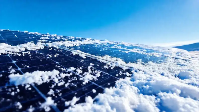 Paneles solares blancos inspeccionan eficiencia invernal