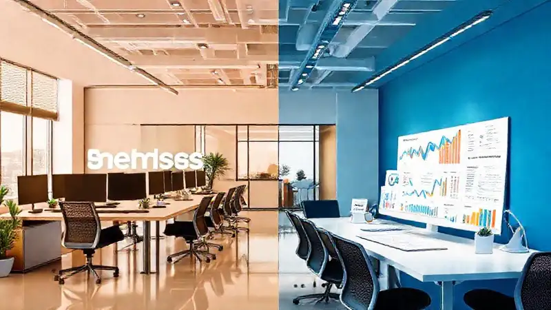 Oficinas modernas contrastan con diseño optimista