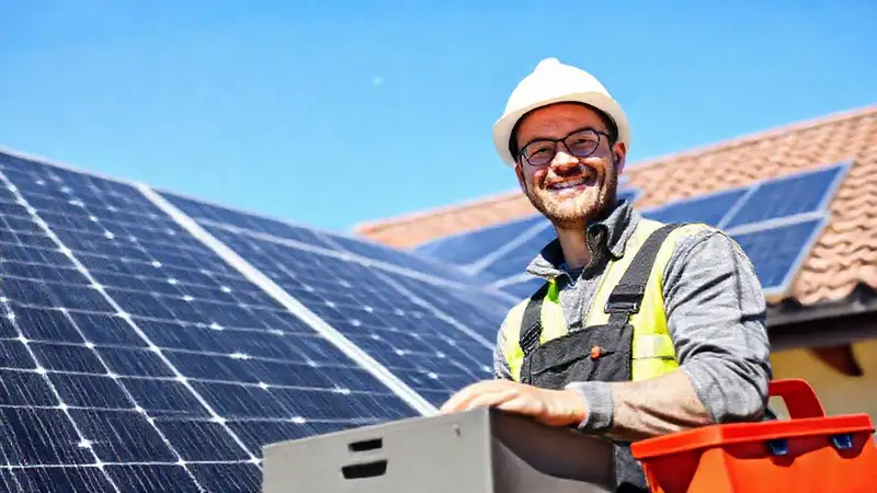 Instalación solar profesional y alegre