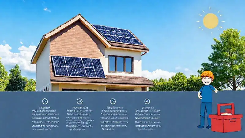 Instalación solar feliz en casa moderna