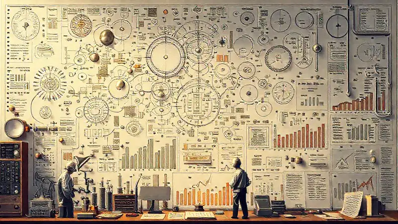 Ingenieros analizan datos técnicos en laboratorio