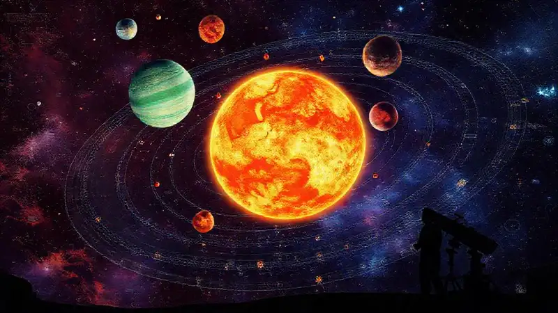 El sistema solar visualiza el movimiento planetario