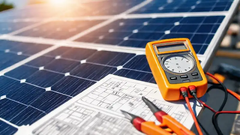 Diagrama solar muestra un fusible roto