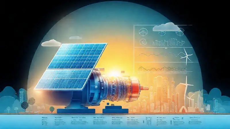 Paneles solares comparan energía limpia futurista
