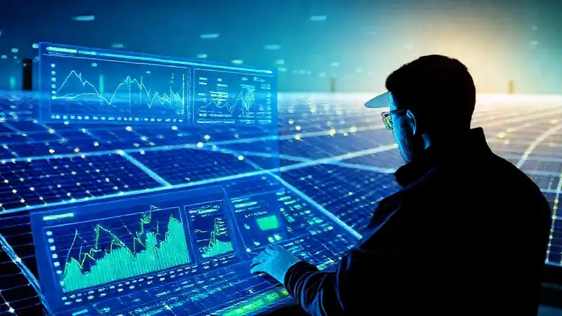 Una granja solar digital monitorea energía limpia