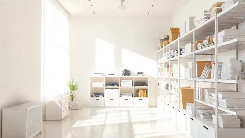 Una habitación ordenada y luminosa