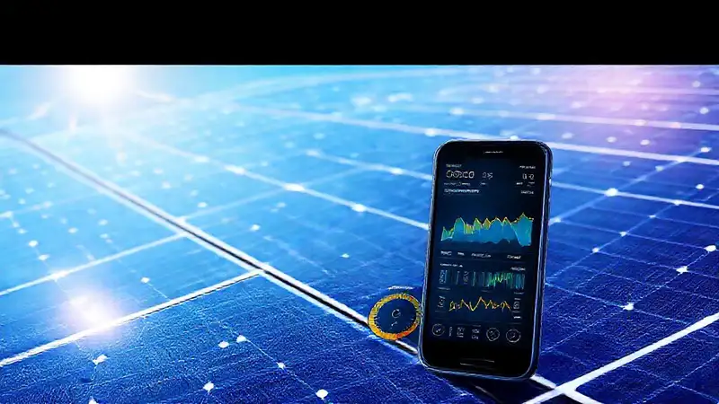 Un panel solar digital muestra energía limpia