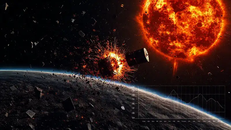 Fragmentos satelitales provocan explosión y oscuridad