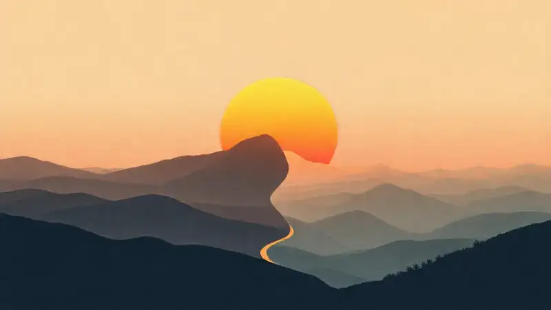 Equilibrio minimalista captura el amanecer sereno