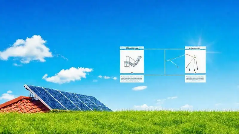 Paneles solares ilustran energía limpia