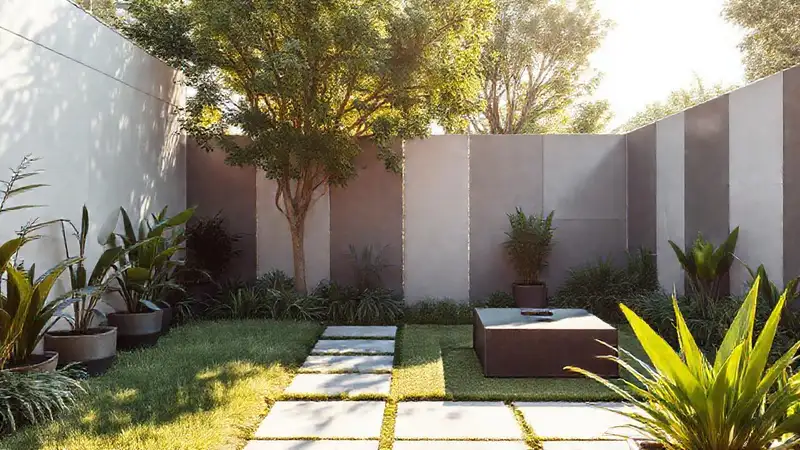 Un patio moderno y sereno
