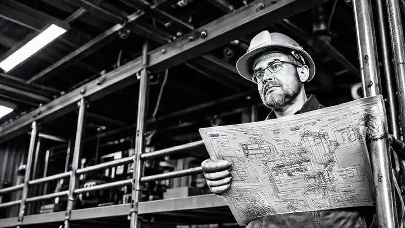 Técnico revisa maquinaria en taller
