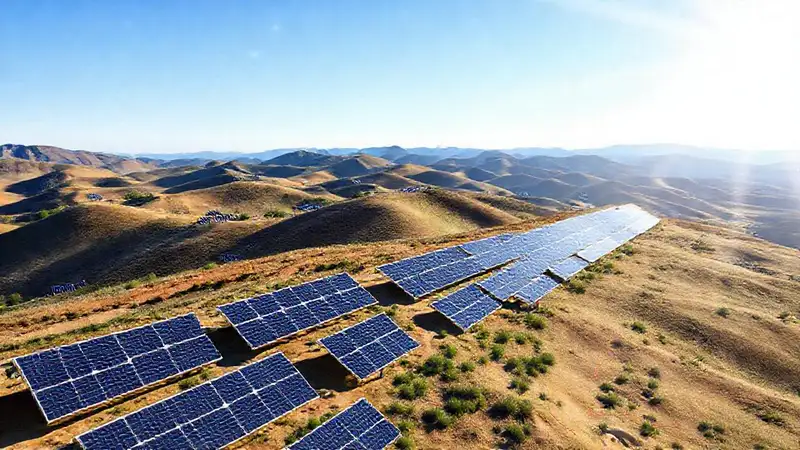 Paneles solares muestran un paisaje informativo