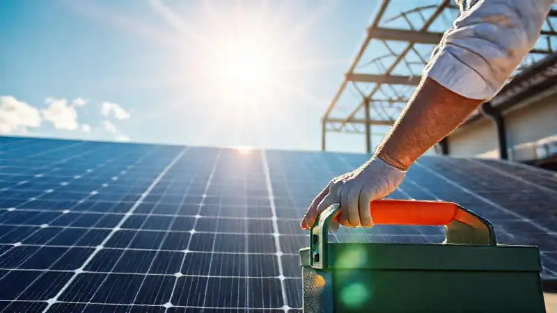 Técnicos instalan paneles solares profesionalmente